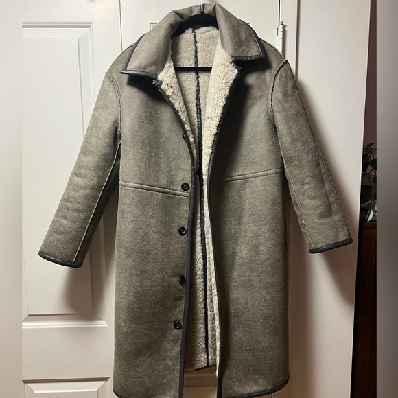 Something Navy Reversible Sherpa Longline Coat - Picture 11 of 14